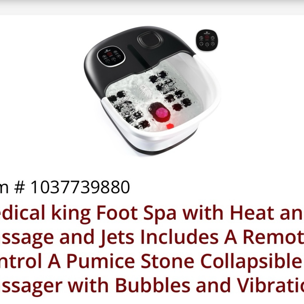 Black and White Foot Spa with Massage Functions